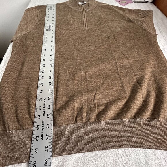 Peter Millar Mens Brown Merino Wool Quarter-Zip Sweater XL Pullover Long Sleeve - Picture 8 of 8